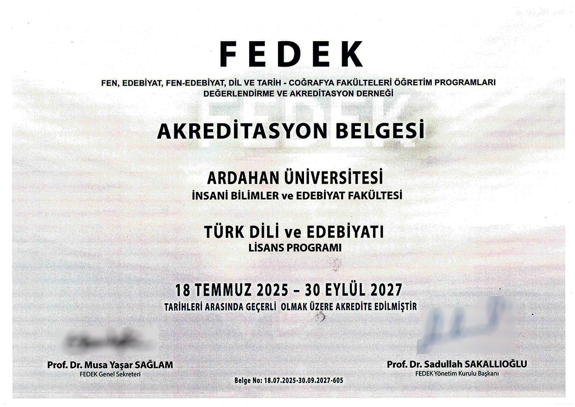 Bölümümüz, FEDEK Tarafından Akredite Edildi
